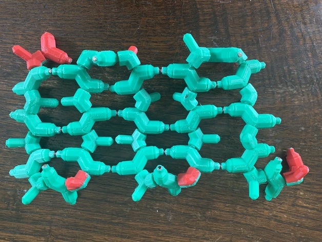 movable h-bonded polypeptide - print-in-place molecule openscad pdb printinplace protein structure 3D print model - Mito3D