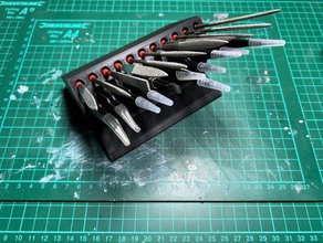precision files & tweezers holder hobby needle file no screws tool 3d print model - Mito3D