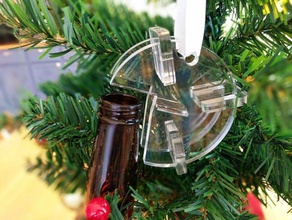 25 kuruş süs şişe açacağı akrilik Noel süsü para glowforge lazer kesim çeyrek 3d print model - Mito3D