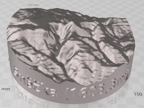 sn ka - highestmountain Tschechien Tschechische Republik Höhe anzeigen Karte Modell Berg snka Gelände 3d print model - Mito3D