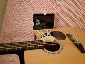 smartphone-Unterstützung Akustik-Gitarre Hohlraum Gitarre guitare acoustique Halter lernen smartphone smartphone-Halter 3d print model - Mito3D