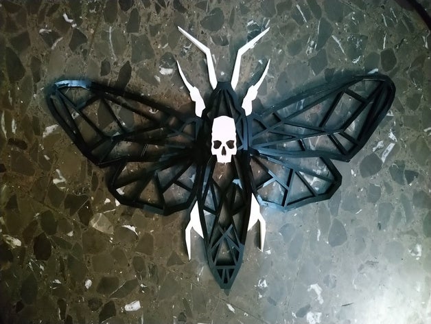 geometric moth 3dprintable animal geometry lowpoly skull triangle 3D print model - Mito3D