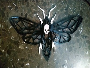 geometric moth 3dprintable animal geometry lowpoly skull triangle 3d print model - Mito3D