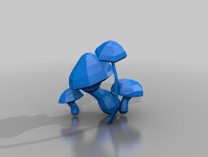 cogumelo do cluster de baixa contagem polígonos dnd fantasia o terreno 3d print model - Mito3D