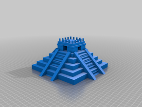 aztec temple - low poly wip 28mm aos fantast il tempio whfb 3d print model - Mito3D