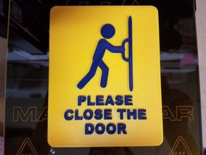please close door sign abbymath dual extrusion icon signage 3d print model - Mito3D