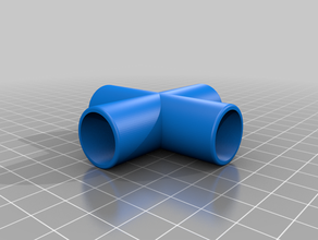 kitty city 4 way flat pipe connector customized 3d print model - Mito3D