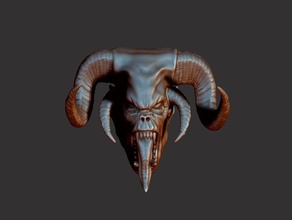 demon head adapter chaos daemons daemon devil heart horns 3d print model - Mito3D