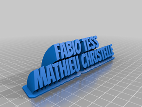 mi personalizados de barrido 2-nombre la línea placa texto personalizado 3d print model - Mito3D