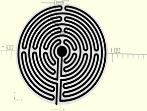 chartres labyrinth coaster geometry lasercut meditation openscad trigonometry 3d print model - Mito3D