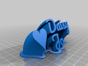 daisy jo 2-nom de la ligne plaque texte personnalisé 3d print model - Mito3D