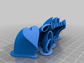 ashley jo 2-line name plate text customized 3d print model - Mito3D