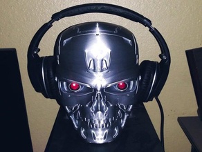 t-800 skull headphone stand t800 terminator 3d print model - Mito3D