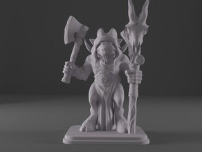 heroquest - beastman shaman 28mm 32mm dnd dungeons dragons fantasy miniature oldhammer tabletop warhammer 3d print model - Mito3D
