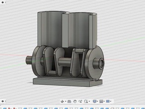 2 cylinder engine model cylinders engineering motor two 3d print model - Mito3D