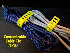 customizable clip-on cable tie tpu management flexible parametric 3d print model - Mito3D