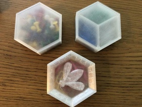 small hexagonal box variations lid 3d print model - Mito3D