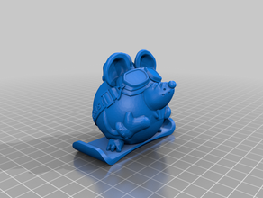 mouse snowboarder del 3d print model - Mito3D