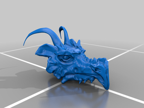 chifre drache dragão boba a cabeça horn 3d print model - Mito3D