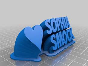 my customized sweeping 2-line name plate text 3d print model - Mito3D