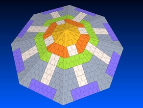 exin castillos - tejados octogonales modulares blocchi di costruzione tetto 3d print model - Mito3D
