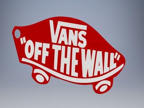 vans skateboard logo keychain without hole 3d print model - Mito3D