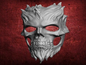 demone maschera di teschio il la cranio 3d print model - Mito3D