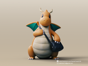 dragonite pokemon anime personaggio di carino drago fanart figura figurina figure andare scolpire la scultura 3d print model - Mito3D