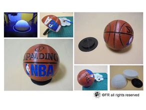 nba basquete spalding + base com bola da solidworks 3d print model - Mito3D