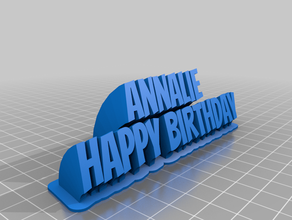 my customized sweeping 2-line name plate text 3d print model - Mito3D