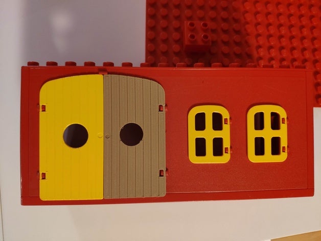 duplo portão porta da velha casa de fazenda lego 3D print model - Mito3D