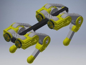 quadrúpede 3d cycloidal caixas de engrenagens Impressos em motor brushless um robótica 3d print model - Mito3D