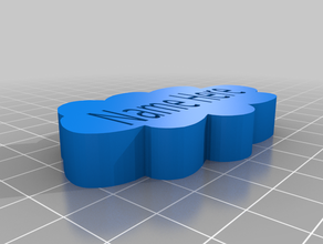 customizable name block cloud 3d print model - Mito3D