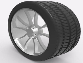 aro de roda carro pneu pneus 3d print model - Mito3D
