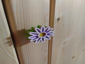 simples botão de flor multicor pronto gabinete do punho da gaveta knob 3d print model - Mito3D