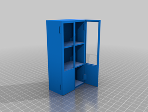 bookshelf bookcase cabinet glass doors microscopic slides 3d print model - Mito3D