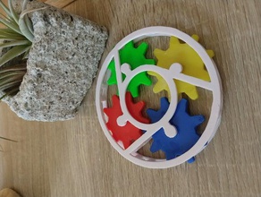 google chrome logo coaster drink coasters gears moving 3d print model - Mito3D