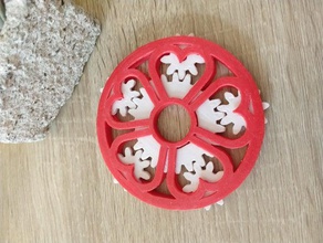 sakura heart shape coaster drink coasters flowers gears flower 3d print model - Mito3D
