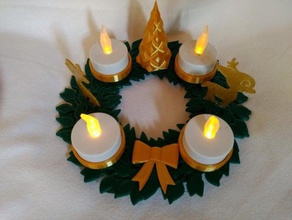 corona de navidad - adventskranz el adviento adorno temporada weihnachten 3d print model - Mito3D