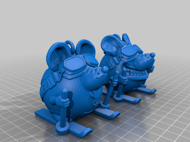 mouse sciatore del 3D print model - Mito3D