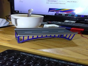 ho scale short 2 lane bridge 3d print model - Mito3D