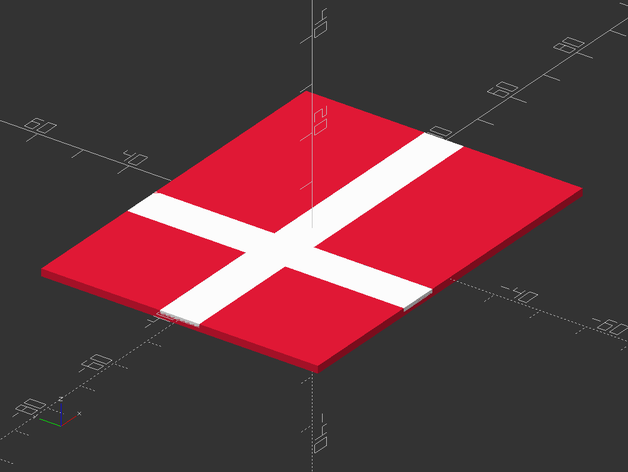 scandinavian flag - single extruder danish denmark openscad proportional scad sweden 3D print model - Mito3D