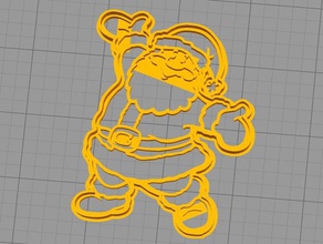 santa claus full body cookie cutter 3d print model - Mito3D