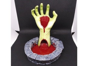 zombie hand dice tower remixed 3d print model - Mito3D