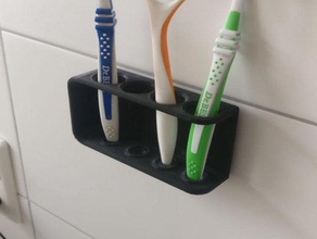 quad toothbrush holder mount 3d print model - Mito3D