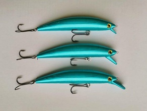 wobbler 2 fishing lure 100mm 3 different lips fish 3d print model - Mito3D