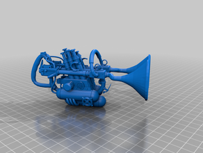 Mozart sonic cannon - steampunk bit müzik trompet 3d print model - Mito3D