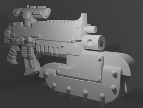 chainbayonet corpo-a-corpo com o suporte 28mm baioneta carcharadons motosserra combate rifle warhammer 40k arma 3d print model - Mito3D