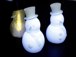 la première bougie de l'avent bonhomme neige les fêtes noël décorations lumière led à réchaud 3d print model - Mito3D