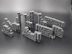 dungeonsticks rovinato pietra magnete fori 28mm dnd mini pathfinder scatter terreno wargame 3d print model - Mito3D
